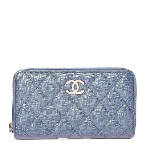 chanel iridescent blue wallet